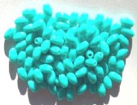 100 9x6mm Acrylic Opaque Turquoise Oval Beads
